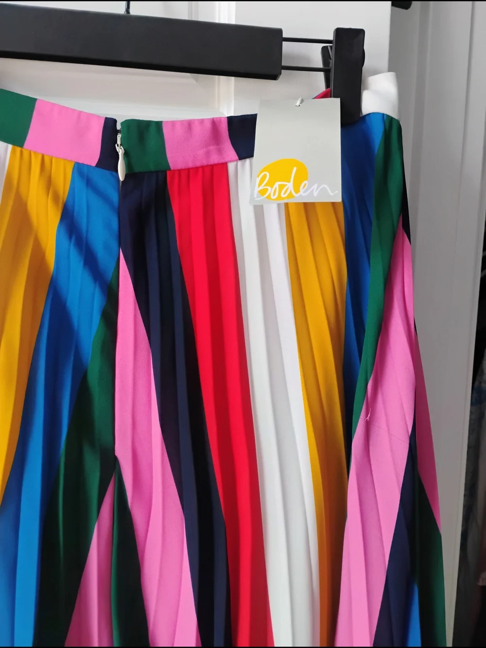 Boden Fairfax Multicolor Bright  Stripe Pleated Skirt - Brand New With Tags - Picture 8 of 12